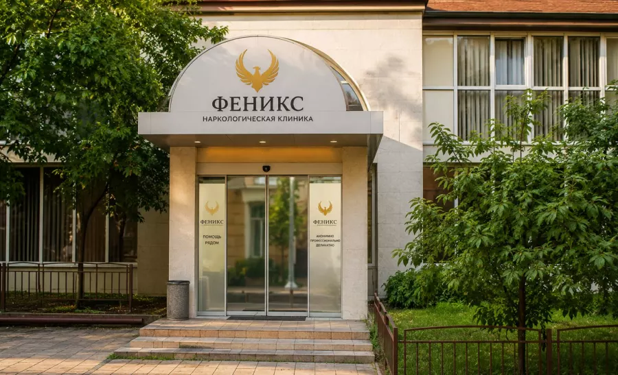 Вход в наркологическую клинику «Феникс» в Княгинине